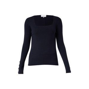 Ecru NWT Navy Blue Square Neck Sweater Size Large